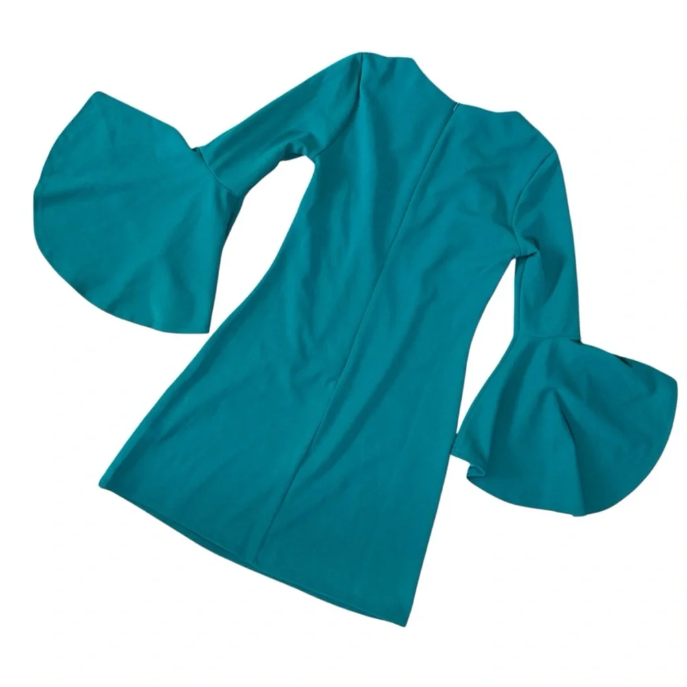 Envy Teal Bell Sleeve Dress NWT - Picture 6 of 8